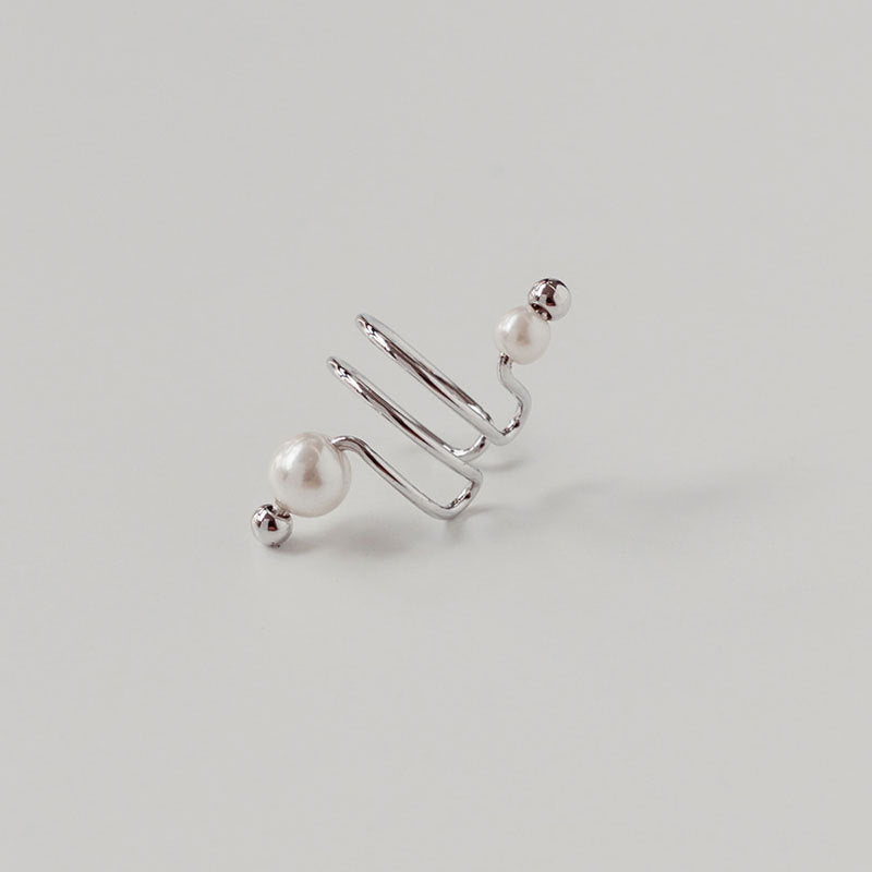 Minimalist Line Pearl Ear Bone Clip Design Pearl Earrings