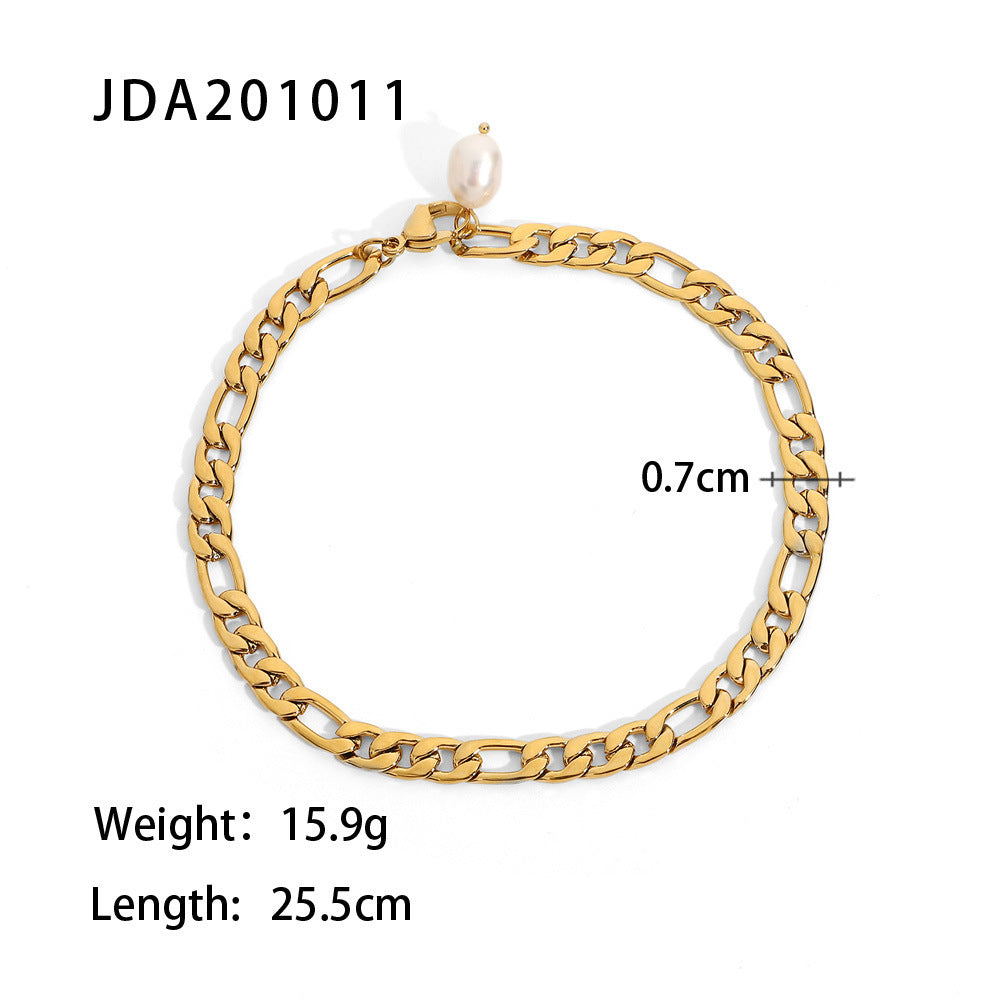 Retro 18K Gold Cross Fine Feet Chain For Women